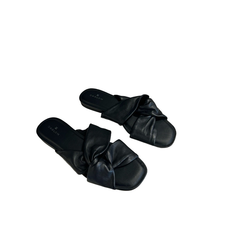 CASLON CANARI‎ LEATHER SLIDE SANDALS BLACK SIZE 8.5 New